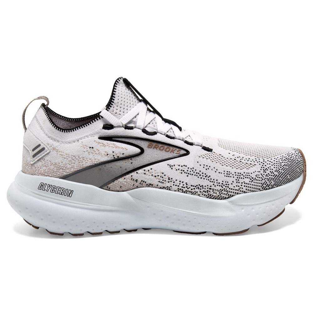Brooks Glycerin StealthFit 21 Women Running Shoes White Grey Black 7 NWB